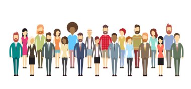 Group of Business People Big Crowd Businesspeople Mix Ethnic