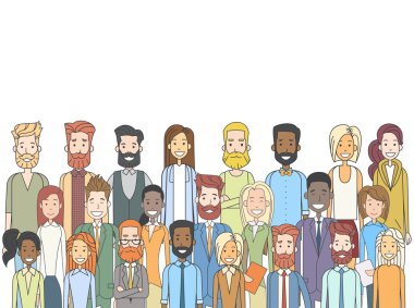 Group of Casual People Big Crowd Diverse Ethnic