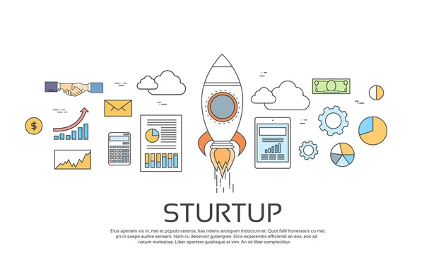 Nuevo plan de negocio de Start Up Concept — Vector de stock