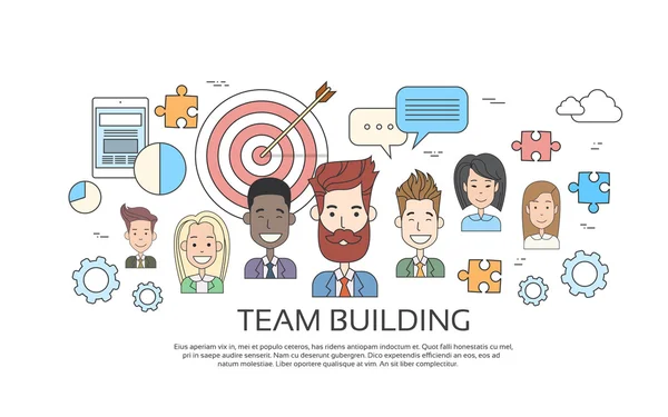 Team Building Concept Perfil de persona de negocios — Vector de stock