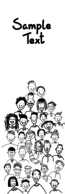 Doodle basit sıradan insanlar Group boş kopya alanı