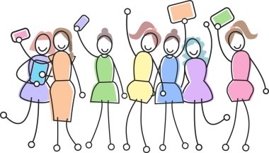 Selfie sosyal ağ iletişim kavramı alarak kız grubu