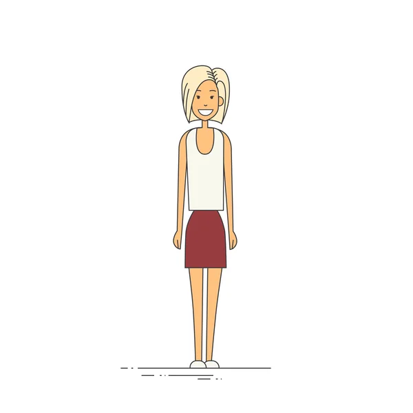 Mladá dívka bederní ležérní oblečení plné délky — Stockový vektor