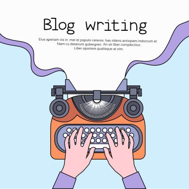 Kopya alanı metin Blog yazmaya elleri Typewrite