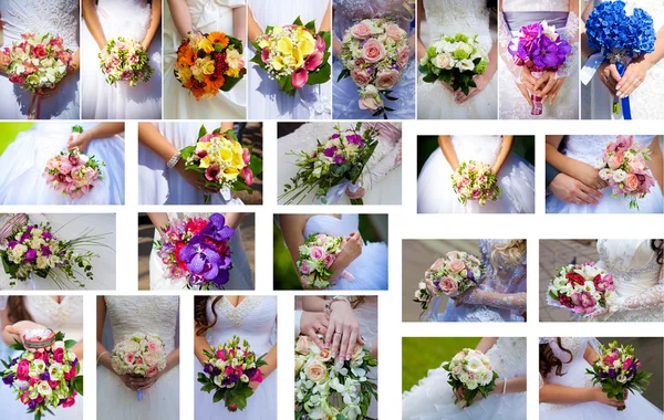 Set wedding bunch in hands — Stock Photo, Image