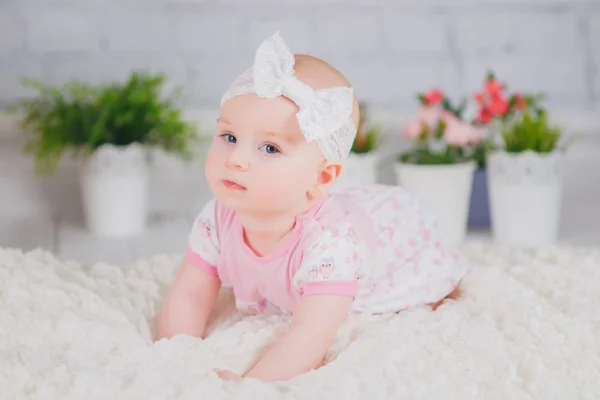Bambina con fiocco — Foto Stock