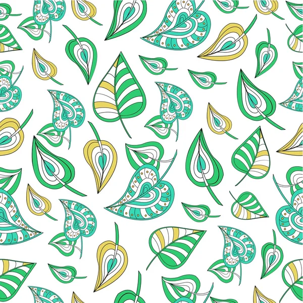 Vector seamless pattern of leaf decorative graphic — Stock Vector