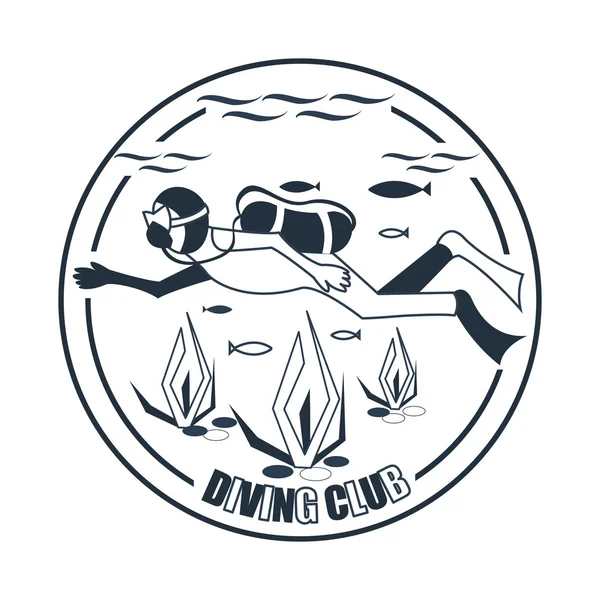 Etiqueta club de buceo — Vector de stock