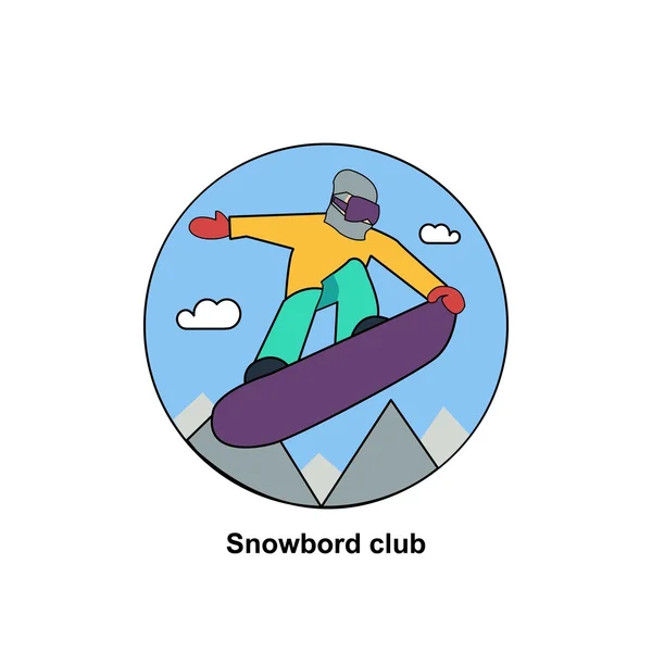 Snowboard club ikonen — Stock vektor