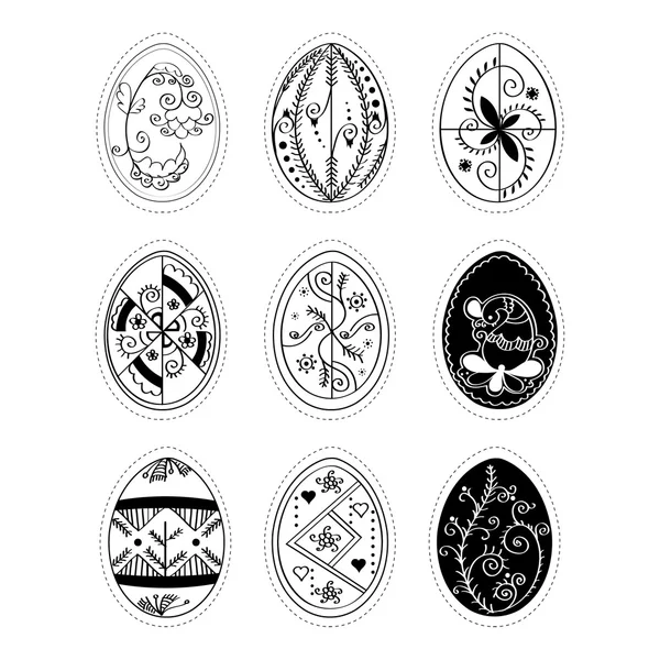 Set of Easter egg stickers — Stock Vector