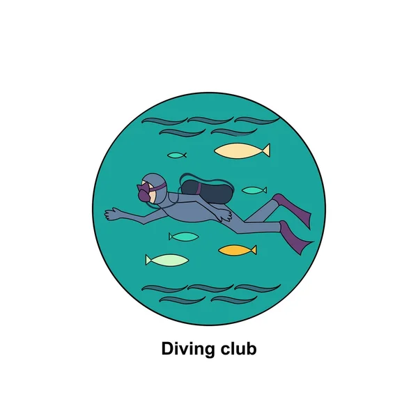 潜水俱乐部标签 — 图库矢量图片