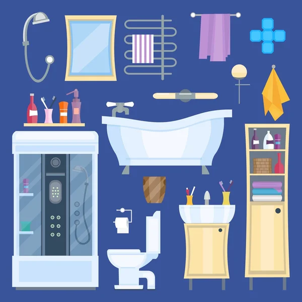 Ensemble éléments salle de bain collection — Image vectorielle