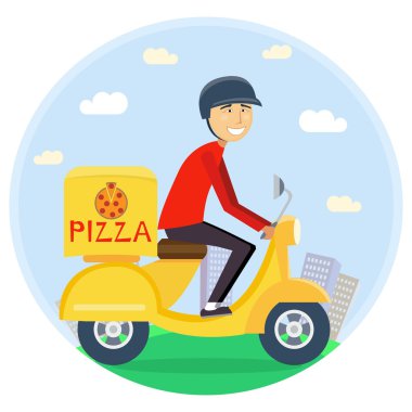 Pizza veya gıda teslim kavramı