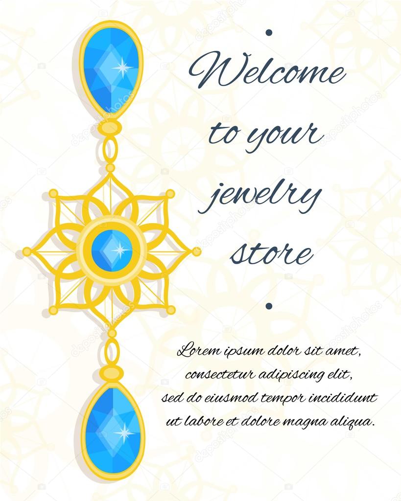 Vector jewelry invitation card or voucher background template