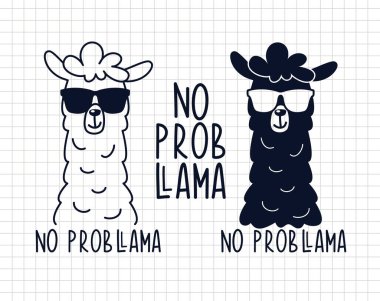 Lama klipsli sanat. Alpaca vektör çizimi. Sevimli komik hayvan. Siluet vektör düz çizim. Dosya kesiliyor. Yazılım kesmek için uygun. Cricut, Siluet