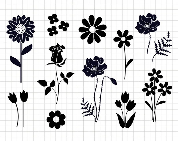 Design Simple Fleur Floral Minimal Décoration Printemps Été Illustration Plate Vecteurs De Stock Libres De Droits