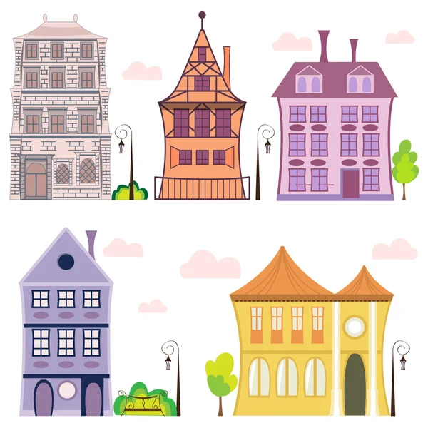 Vector european houses — Stock Vector