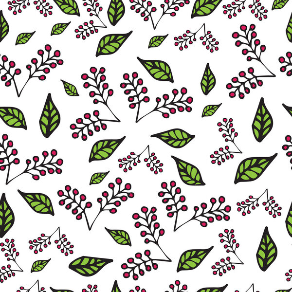 Vector seamless berry pattern