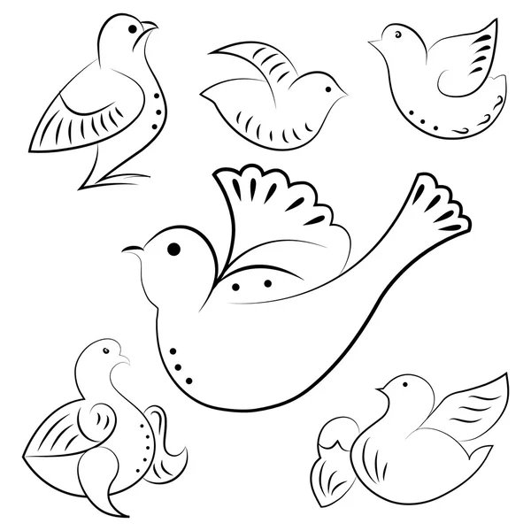 Vogels embleem set. Bedrijf branding vorm — Stockvector
