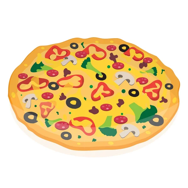 Italian pizza.  Pizza flat icon. — Stock Vector