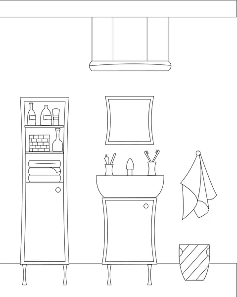 Interior do banheiro. Ilustração vetorial do banheiro —  Vetores de Stock