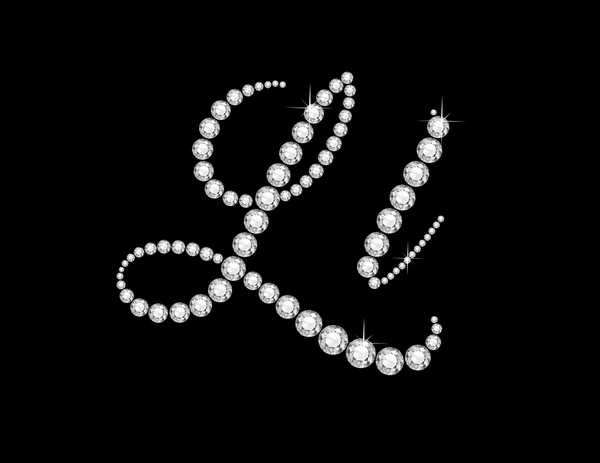 Ll diamant Script Jeweled lettertype — Stockvector