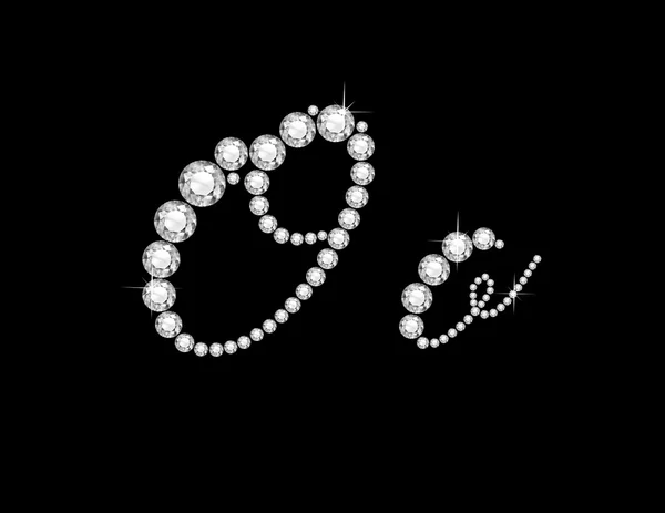 Oo Diamond Script Polices bijoux — Image vectorielle