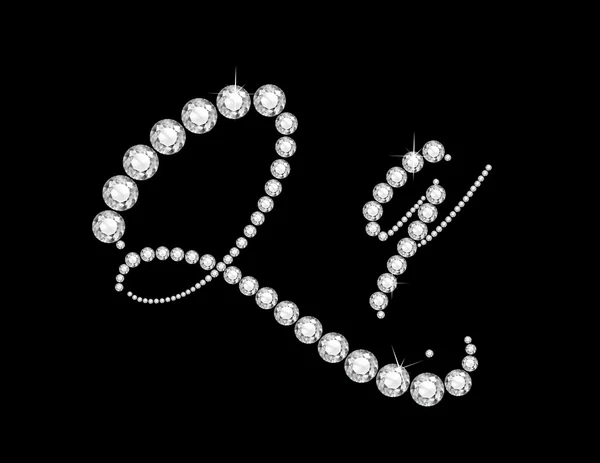 Qq Diamond Script Polices bijoux — Image vectorielle