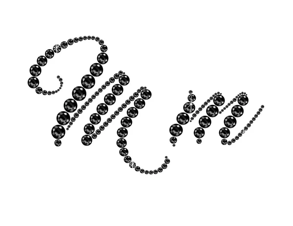 Mm Onyx Script Jeweled teckensnitt — Stock vektor