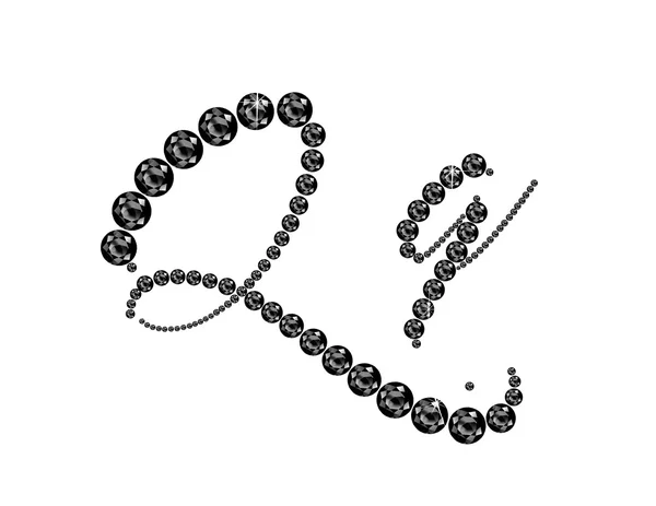 Qq Onyx Script Polices bijoux — Image vectorielle