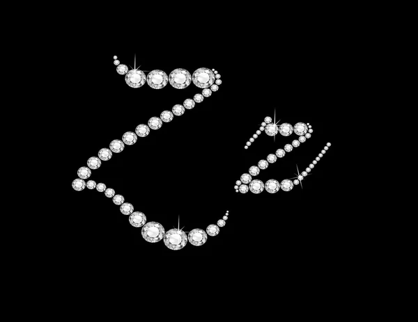 ZZ διαμάντι Script Jeweled γραμματοσειράς — Διανυσματικό Αρχείο