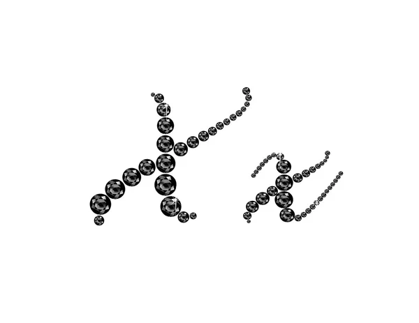 XX Onyx Script Jeweled lettertype — Stockvector