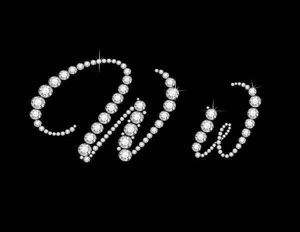 Ww Diamond Script Polices bijoux — Image vectorielle