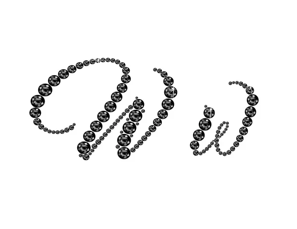 WW Onyx Script Jeweled lettertype — Stockvector