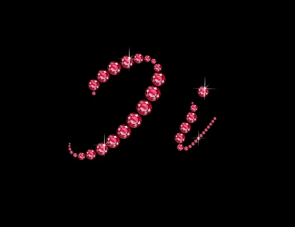 II Ruby Script Jeweled lettertype — Stockvector