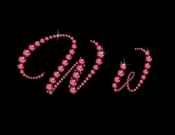 WW Ruby Script Jeweled Font — Archivo Imágenes Vectoriales