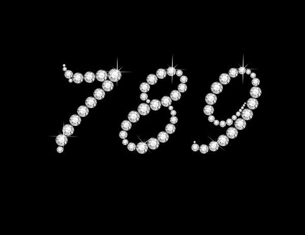 789 in Diamond Script Polices bijoux — Image vectorielle