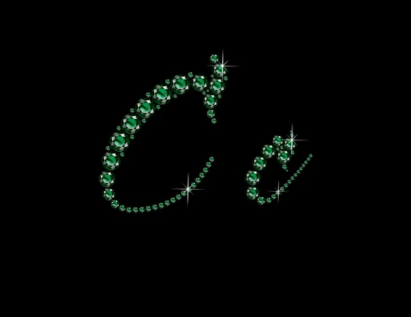 CC Emerald Script Jeweled teckensnitt — Stock vektor