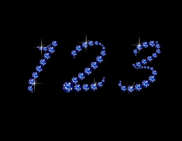 에메랄드 스크립트에서 123 보석 글꼴 — 스톡 벡터
