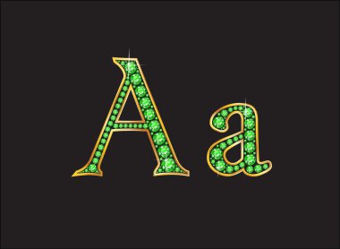 AA Peridot altın kanalları ile yazı tipi Jeweled