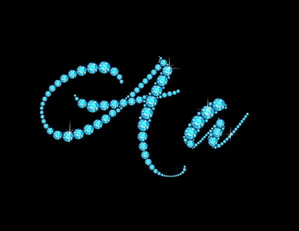 Aa en Aquamarine Script Jeweled Font — Archivo Imágenes Vectoriales