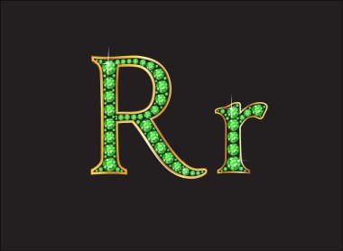 RR'de Peridot altın kanalları ile yazı tipi Jeweled
