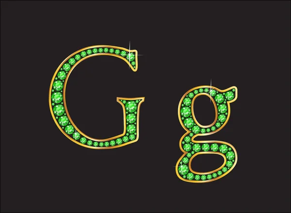 Gg en peridoto Jeweled fuente con canales de oro — Vector de stock