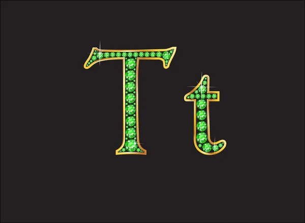 TT v Peridot drahokamy písmo s Adamello — Stockový vektor