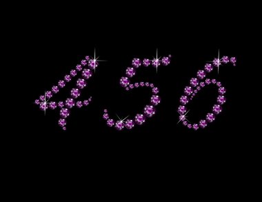 Rakamlarının yanı sıra 456 Ametist komut dosyası yazı tipi Jeweled