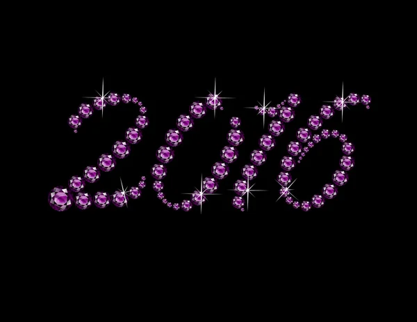 2016 年在紫晶脚本宝石字体 — 图库矢量图片