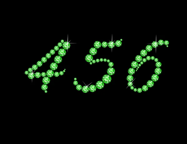 456 en Script de peridoto piedras preciosas fuente — Vector de stock