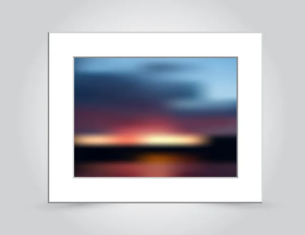 Sonnenuntergang Farben abstrakte Unschärfe in mattem Rahmen — Stockvektor
