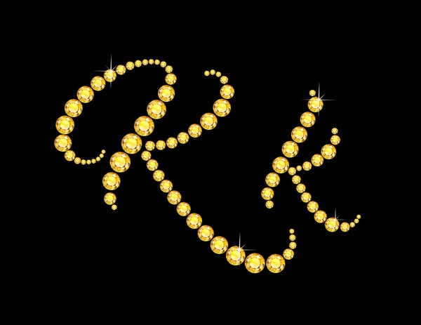 Kk in Citrine Script Polices bijoux — Image vectorielle