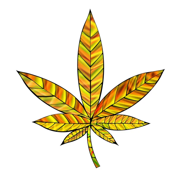 Hoja de Cannabis Oro — Archivo Imágenes Vectoriales